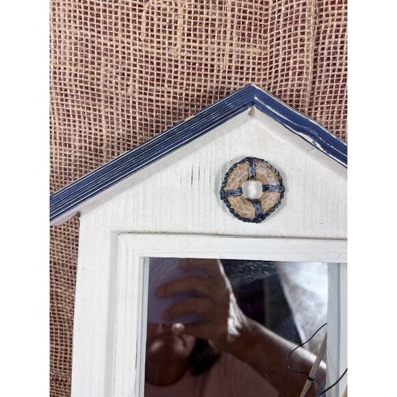 Wood Nautical “Gone Fishing” Theme Mirror with 2 Hanger Shelf~Bathroom Decor - Picture 5 of 9